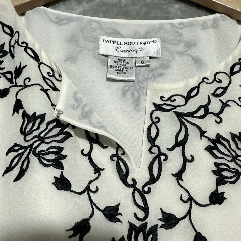 NWT Deadstock 90s Papell Boutique Evening Silk Tunic Womens 8 Ivory Whimsigoth - Picture 5 of 16